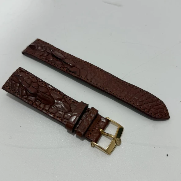 Kabartmalı Dikişli Deri Saat Kordonu 19mm - 2
