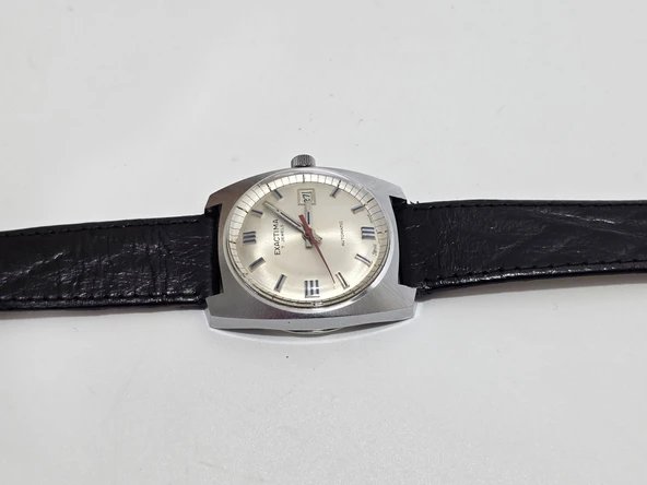 Exactima 37mm Deri Kordon Vintage Erkek Kol Saati 2.El - 6