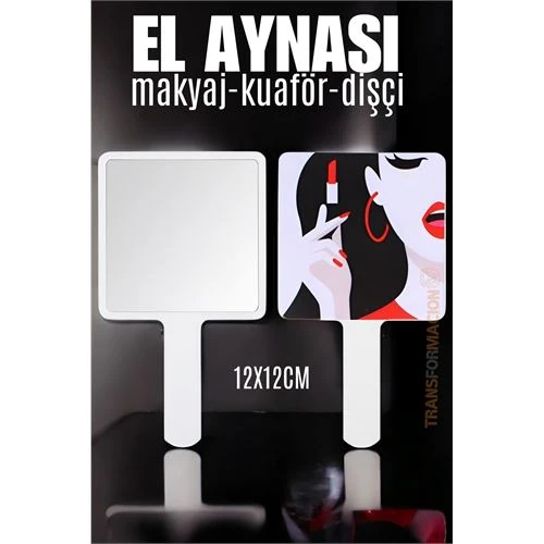 Modacar El Aynası Makyaj Aynası Kuaför Dişçi Güzellik Merkezi Aynası BEYAZ