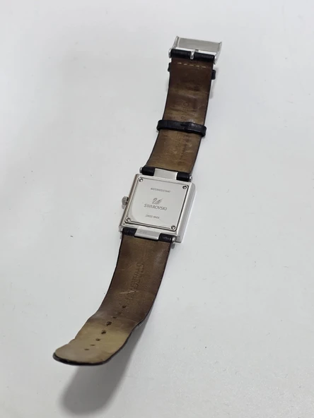 Swarovski 30.5mm Deri Kordon Kadın Kol Saati 2.El - Resim 7