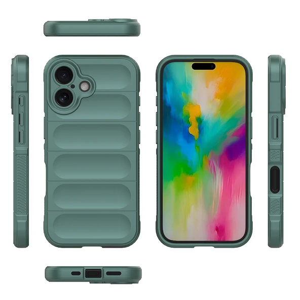 iPhone 16 Kılıf Esnek TPU Oyuklu Arka Yüzey Tasarımlı Etnik Silikon Kapak - 3