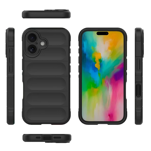 iPhone 16 Kılıf Esnek TPU Oyuklu Arka Yüzey Tasarımlı Etnik Silikon Kapak - 4