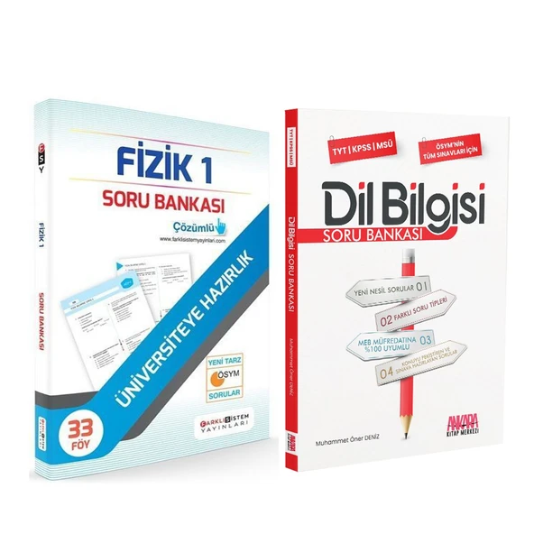 Farklı Sistem TYT Fizik ve AKM Dil Bilgisi Soru Bankası Seti 2 Kitap