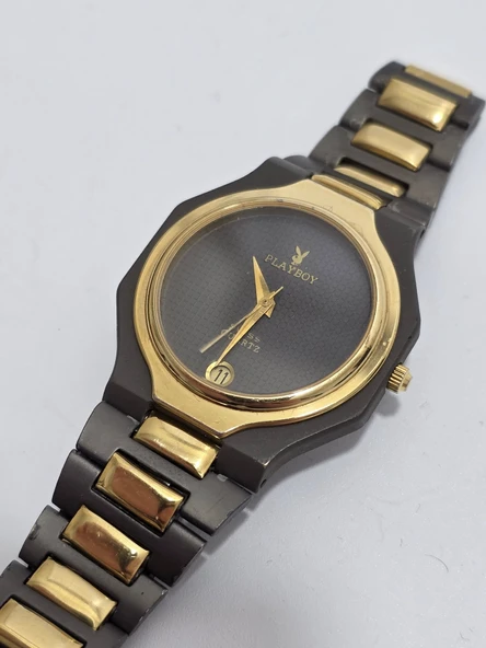 Playboy 33mm Sekizgen Kasa Çelik Kordon Kol Saati 2.El - 2