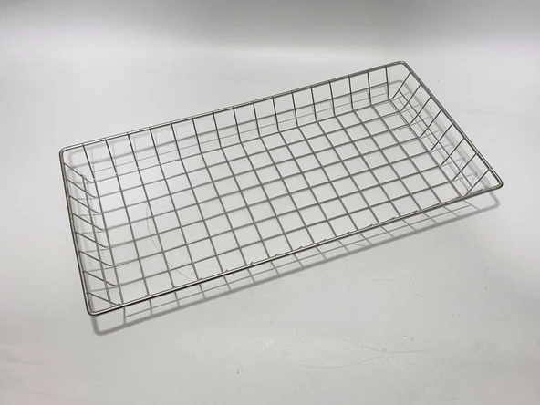 Paslanmaz Çelik Metal Sepet 49,5x25,5x4,5cm (1 Adet) - 2