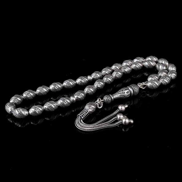 925 Ayar Gümüş Arpa Kesim Fizyon Tesbih Model 10 ürün görseli