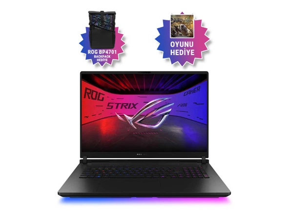 Asus ROG Strix SCAR 18 G835LW-SA128 16GB GeForce RTX5080 175w Intel Ultra 9 275HX 64GB RAM 2TB Performance SSD 18 inç WQXGA 240Hz