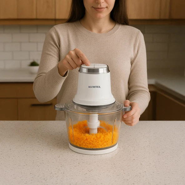 Kumtel 2in1 Çok Amaçlı Cam Ve Çelik Hazneli Doğrayıcı HCH-21 - Resim 4