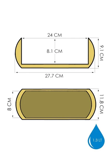 Omnipazar KRS-372 Dekoratif Plastik Mercan Uzun Saksı 1.3 Litre No 2 - 11