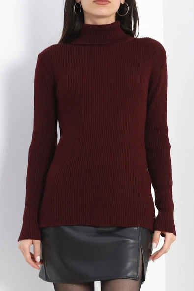 Balıkçı Yaka Fitilli Body Bordo - 19468.1766. - 5