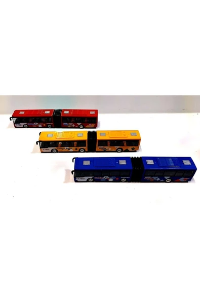 Otobüs Oyuncak Körüklü Çek-Bırak Metal Otobüs Kırılmaz Metrobüs 22 CM - 4