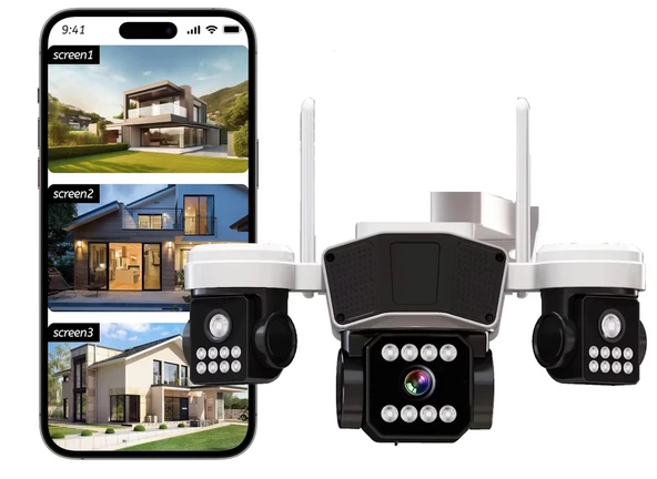 O-Kam 3036Pro, 9MP, WiFi, 3 Lens, Akıllı Kamera, Yapay Zeka, İnsan Algılama, Su Geçirmez, Uzaktan İzleme, Gece Görüş - 7