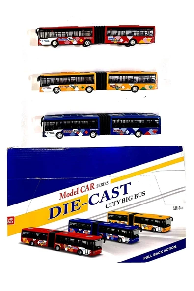 Otobüs Oyuncak Körüklü Çek-Bırak Metal Otobüs Kırılmaz Metrobüs 22 CM