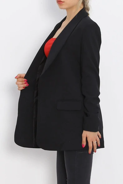Kol Büzgülü Blazer Ceket Siyah - 18927.1247. - 3
