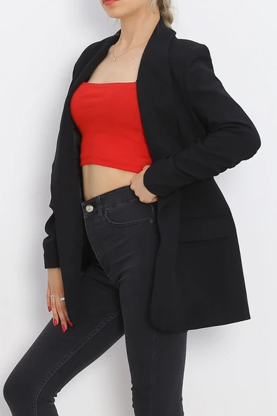Kol Büzgülü Blazer Ceket Siyah - 18927.1247. - 5