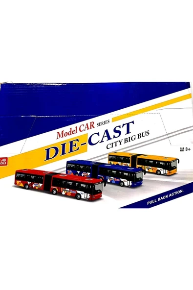 Otobüs Oyuncak Körüklü Çek-Bırak Metal Otobüs Kırılmaz Metrobüs 22 CM - 2