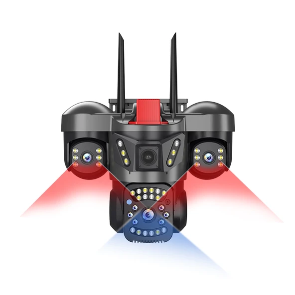 O-Kam 5011 9MP 3 Lensli Akıllı Güvenlik Kamerası Wifi Gece Görüş Sesli Kişi Takibi - Resim 7