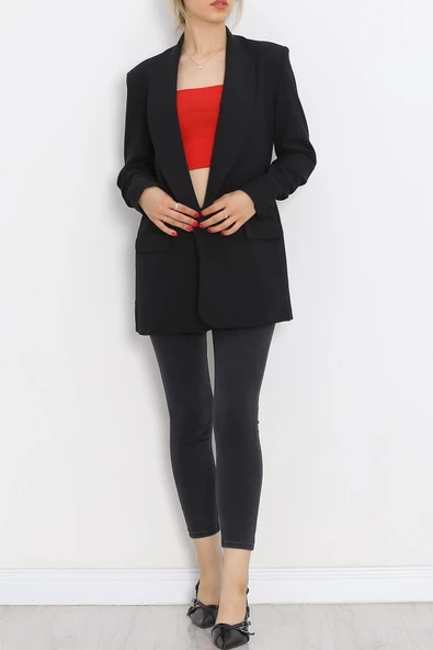 Kol Büzgülü Blazer Ceket Siyah - 18927.1247. - 2