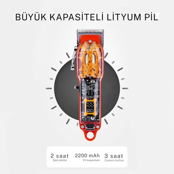 Dearling Şarjlı Saç Kesme Makinesi 3 saat çalışma süresi - 4