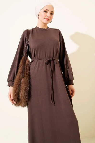 Loyşa Salaş Elbise Kahve - Resim 2