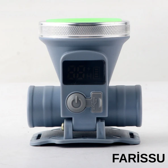 Ultra Güçlü 60W  Dijital Göstergeli Kafa Feneri – Şarjlı, Su Geçirmez, 3 Modlu - 4