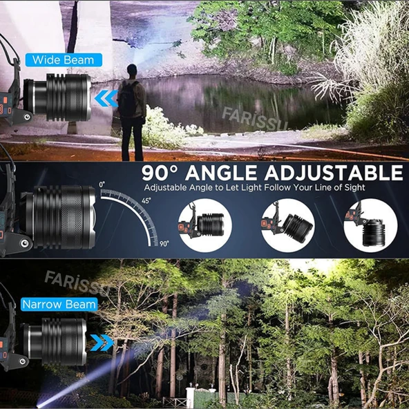 Şarjlı Süper Parlak LED Kafa Feneri – GOLD ORION OR-116 10 saat çalışma süresi - 5