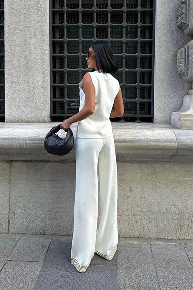 Paulo Gold Düğmeli Yelek Pantolon Takım 9976 - 2