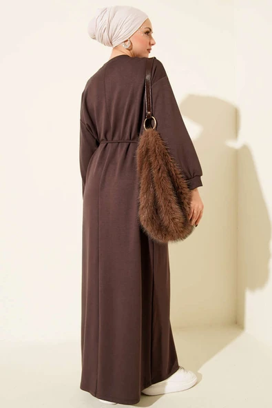 Loyşa Salaş Elbise Kahve - Resim 3