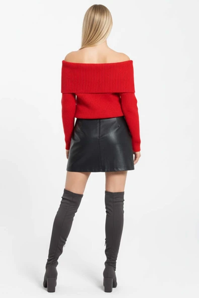 Madonna Yaka Triko Kazak Kırmızı - 3