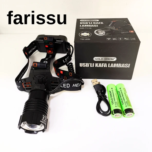 Şarjlı Süper Parlak LED Kafa Feneri – GOLD ORION OR-116 10 saat çalışma süresi - 7