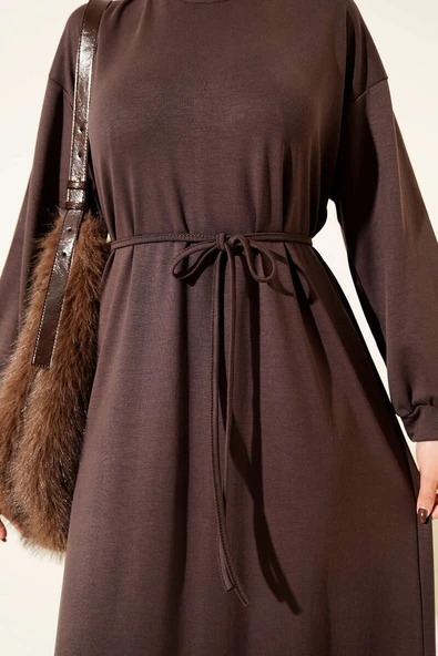 Loyşa Salaş Elbise Kahve - Resim 4