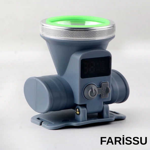 Ultra Güçlü 60W  Dijital Göstergeli Kafa Feneri – Şarjlı, Su Geçirmez, 3 Modlu - 2