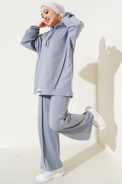 Balance Armalı Kapüşonlu Salaş İkili Takım Kayrak Grisi ürün görseli 1