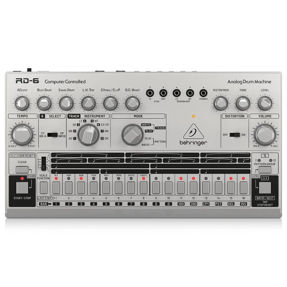 BEHRINGER RD-6-SR RHYTHM DESIGNER Analog Davul Makinesi (Gümüş Gri)