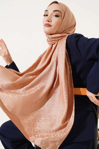 Damla Desen Jakar Şal Latte - 2
