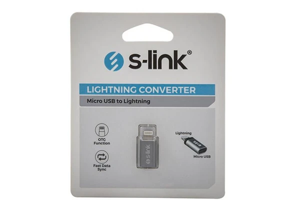 S-link SL-TA10 MicroUSB 5pin F to Lightning M Çevirici - 2