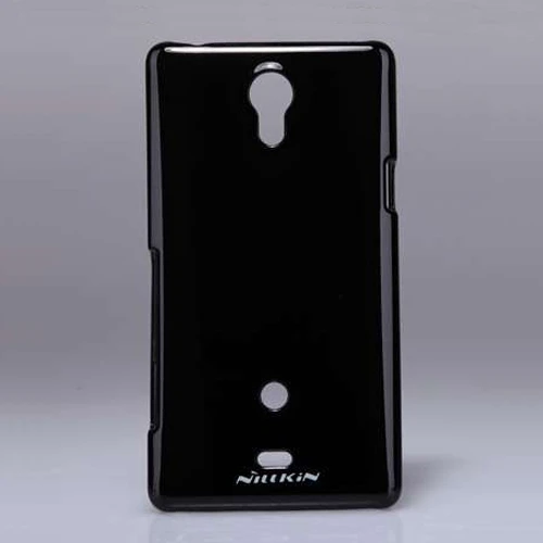 Sony Xperia T LT30p Nillkin Marka Parlak Sert Kauçuk Kılıf - Siyah - Resim 2