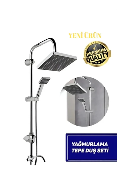 Lüks Kare Gümüş Yağmurlama Robot Tepe Duş Seti Duş Başlığı Takımı( Pirinç Yönlendiricili) - 2