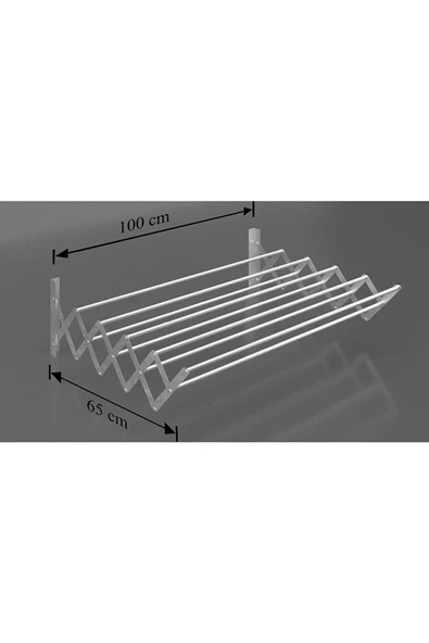 Akordiyon Tipi Katlanır Alüminyum Çamaşır Kurutma Askısı 100 Cm 9 Askılı Balkon Banyo Kurutma Askısı - 2