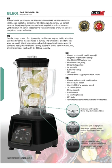 Bar Blender Manuel OMK-BLE01-E11-0002 Kırmızı - 2