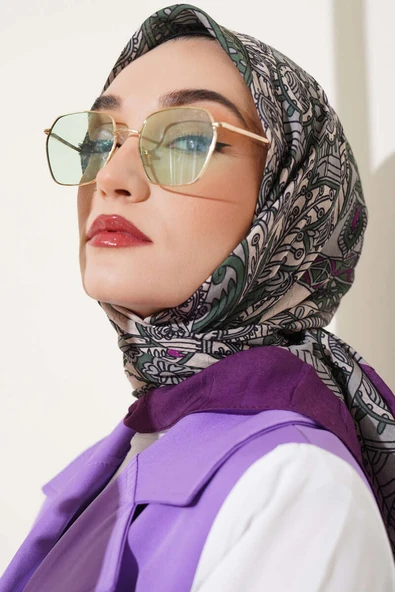Sarmal Motif Bambu Eşarp Mürdüm - 2