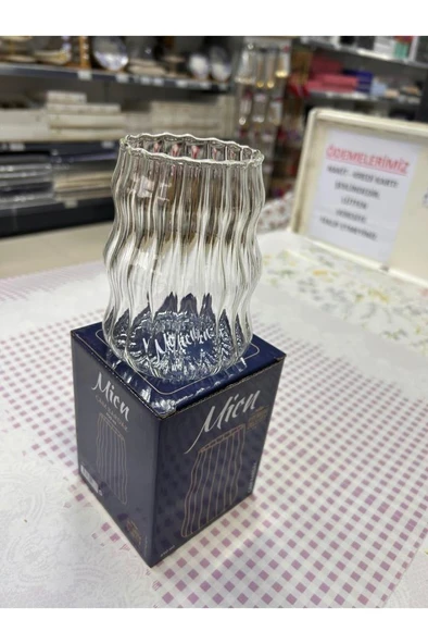 Renksiz Desenli Borsilikat Cam Bardak 450 Ml - 5