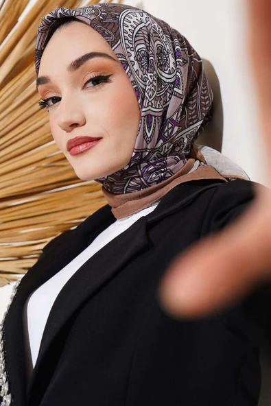 Sarmal Motif Bambu Eşarp Hardal - 1