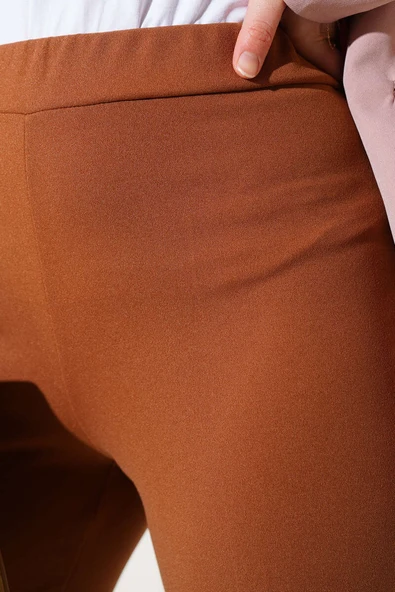 Dabıl İspanyol Paça Pantolon Taba - Resim 4