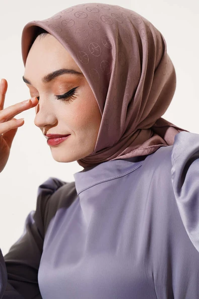 MK Desen Jakar Eşarp Gül Kurusu