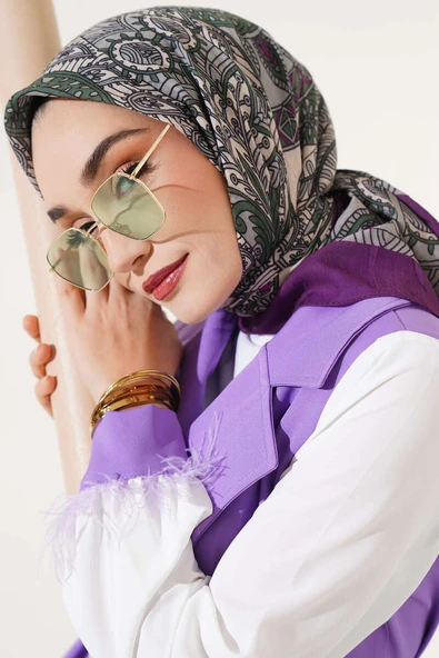 Sarmal Motif Bambu Eşarp Mürdüm