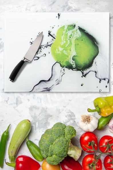 enc home Elma Desenli Kesme Tahtası Ve Sunum Tepsisi