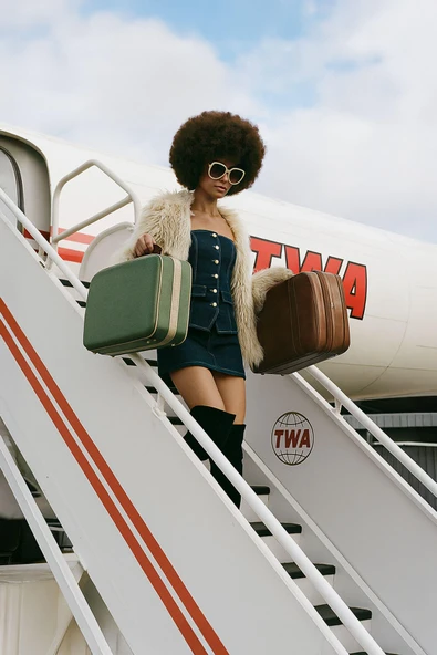 Blue White Kadın Denim Büstiyer - Resim 4