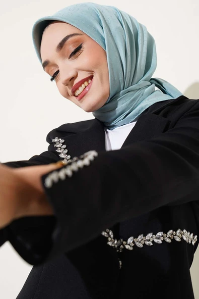 MK Desen Jakar Eşarp Mint ürün görseli 1