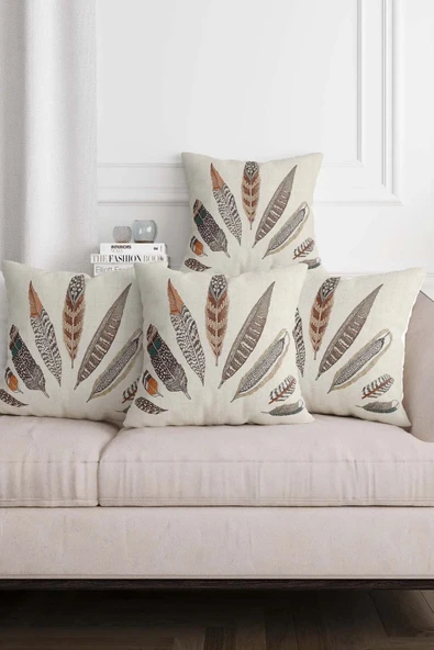 enc home 4'lü tüylü kırlent seti